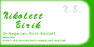 nikolett birik business card